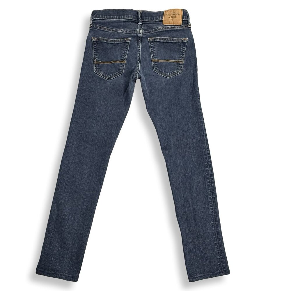 Abercrombie & Fitch Jeans Straight Skinny Button Fly Mens W30 Blue Stretch Denim